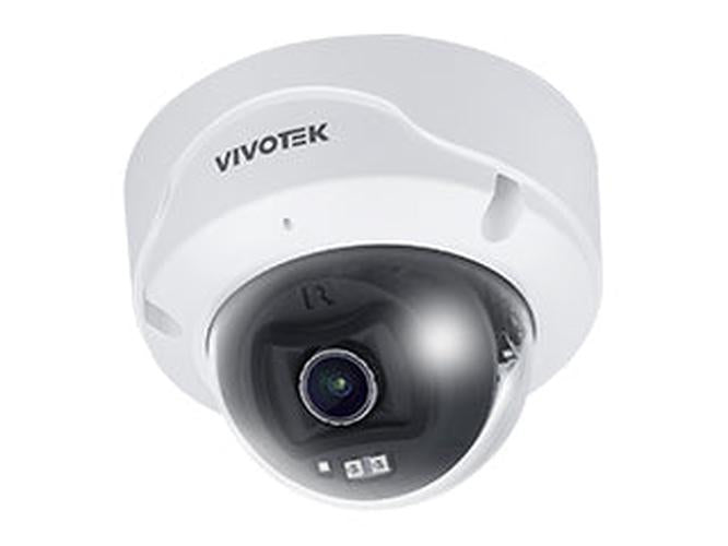 Witte Vivotek FD9189-H-V3 dome camera voor binnen met 5MP lens en IR-nachtzicht.